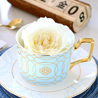 Service à thé de l'après-midi de style européen, tasse à café de style anglais, théière en céramique à bordure dorée, ensemble à café portable pour la maison, subtilement luxueux