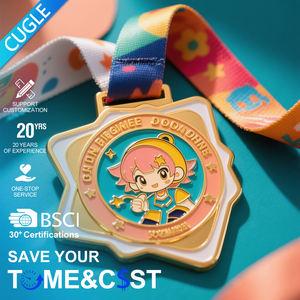 เหรียญรางวัลลายการ์ตูนมวยไทยสีทองดีไซน์ตามสั่งลายสลักด้วยเลเซอร์แบบอเมริกัน - Product Image 1