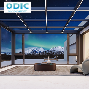 Современная вилла солнечная электрическая выдвижная стеклянная крыша для патио треугольная формовка - Product Image 3