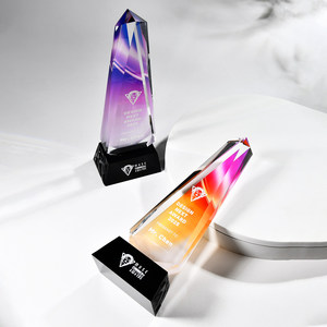 Trofeo de Cristal con Pico Impreso <span class=keywords><strong>en</strong></span> Color Personalizado |   Premio de Reunión Anual y Competencia de Equipo - Product Image 5