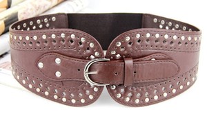 Ceinture élastique en cuir PU pour femmes, Vintage, rétro, taille large - Product Image 3