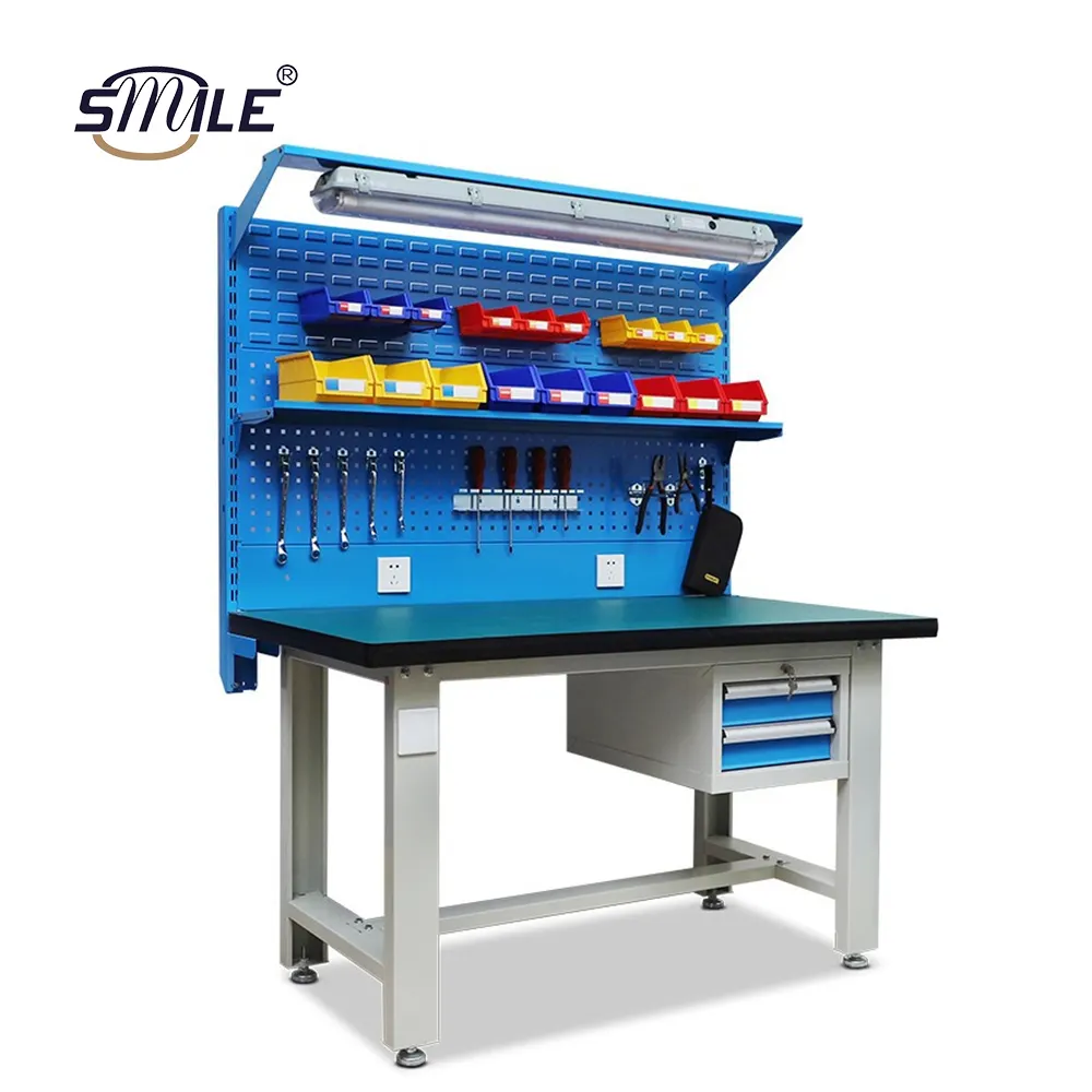 Gülümseme tesisat tezgah montaj hattı ESD çalışma masası atölye paslanmaz çelik anti-statik ambalaj aracı masa