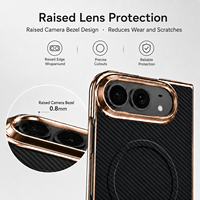 Étui de luxe magnétique en fibre de carbone pour iPhone 18 Fold avec protection d'écran en verre