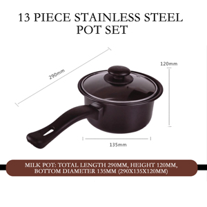 <strong>2026</strong> <strong>New</strong> Factory Wholesale 13 Pieces of Black Kitchenware <strong>Cooking</strong> <strong>Tools</strong> Non-stick Cookware Set with POTS and Pans Set - Product Image 6