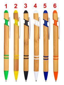 Stylo à bille promotionnel en bambou recyclé avec logo personnalisé imprimé au laser, largeur d'écriture de 1,00 mm pour la papeterie - Product Image 6