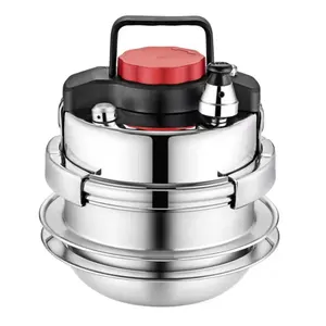 Mini 304 stainless steel Pressure cooker 1.4L Three-ply Steel Explosion-Proof Pressure Cooker For Outdoor Cooking