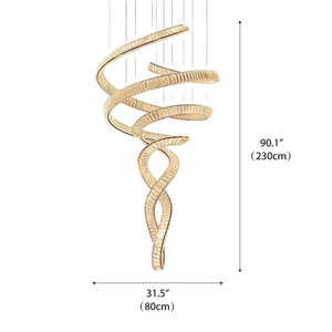 <span class=keywords><strong>Lustre</strong></span> de hall d'hôtel, décoration d'escalier de villa, acier inoxydable doré, cristal K9, art moderne, <span class=keywords><strong>lustre</strong></span> en spirale long en cristal - Product Image 6