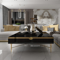 Autres meubles d'hôtel, luxe, Dubaï, acier inoxydable doré, style européen, table basse Medusa Versac