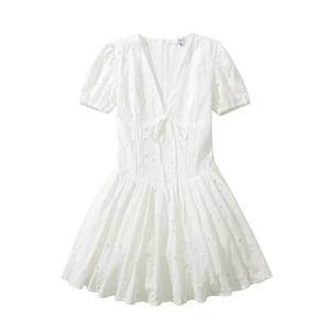 Shop Online White Eyelet Dresses for Women Embroidered Floral Patterns