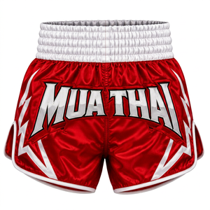 Pantalones Cortos Deportivos Unisex Personalizados para Boxeo, Muay Thai, de Poliéster, Cintura Alta, Transpirables, Ligeros, 240g - Product Image 1