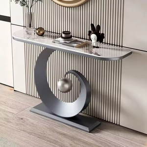 Tavolo Console Moderno Minimalista Italiano, Lusso Discreto, Semplice Piano <span class=keywords><strong>in</strong></span> Pietra, Tavolo Creativo per Ingresso e Corridoio Stretto - Product Image 6