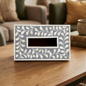 Boîte à mouchoirs vintage portable en os incrusté, faite à la main, étanche et écologique, pour cuisine, maison, salle à manger, Uttar Pradesh - BS INTERNATIONAL - Product Image 1