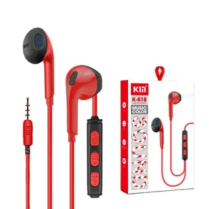 KM Factory K818 유선 3.5mm 플러그 튜닝 귀마개, 음악을 듣고 전화를 걸기위한 귀 용량 성 이어폰, 천 가방