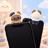 Breloque de téléphone Chat Siamese Thaïlandais, Compagnon de téléphone mystère, Décoration mignonne pour ordinateur portable et de bureau, Figurines décoratives miniatures Kawaii pour étudiants