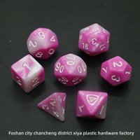 Ensemble de dés élégant et luxueux en acrylique polyédrique à coins arrondis, 7 pièces, bicolore, pour les jeux de table Dungeons & Dragons DND