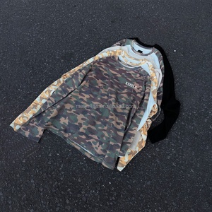 Chemises à manches longues en coton gaufré 100% coton 300 g/m², style décontracté de luxe personnalisé, design camouflage, chemise thermique à manches longues en coton gaufré pour hommes - Product Image 1