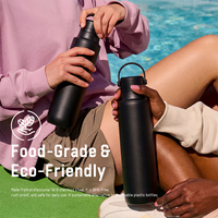 Bouteille d'eau isotherme en acier inoxydable 304 de 20 oz sans BPA, anti-fuite, avec logo personnalisé, infuseur à fruits et poignée