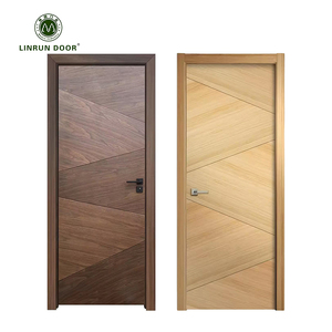 Moderne Holzmaserung Innentür WPC-Verbundstoff Zimmertür Maßgefertigte Tür für Hotel Apartment Innen-Holztür - Product Image 1