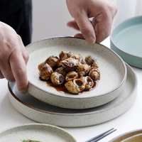 Assiette de table en céramique nordique unie, durable, écologique, non toxique, avec glaçure flambe rétro, pour restaurants et hôtels (vente en gros)