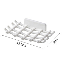 Support mural moderne pour savon, sans perçage, étanche et durable, avec égouttoir et crochet, pour rangement et organisation dans la salle de bain