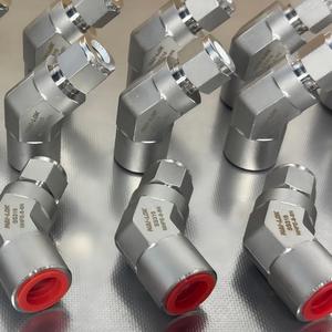 NAI LOK 316 <strong>SS</strong> 45 <strong>Degree</strong> Union Female Elbow 6mm Tube X 1/4 Female NPT Stainless Steel Compression Fitting for Instrumentation - Product Image 2