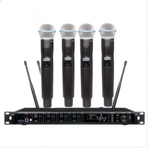 Micrófono Inalámbrico Profesional AD4Q, <span class=keywords><strong>Lavalier</strong></span>/Headset, 4 Canales UHF 512-937mhz, Micrófono de Estudio para Micrófonos Inalámbricos - Product Image 1