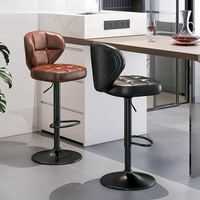 Chaise de bar en métal, comptoir nordique pivotant, ensemble de meubles modernes pour la maison, tabourets de cuisine en bois hauts, velours, cuir, or, luxe