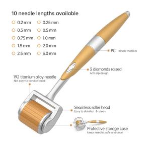 Derma Roller de Titanio Dorado 192 para Microagujas y Mesoterapia, 0.25mm 0.5mm 1mm, Sistema de <span class=keywords><strong>Dermaroller</strong></span>, Kit de <span class=keywords><strong>Dermaroller</strong></span> - Product Image 3