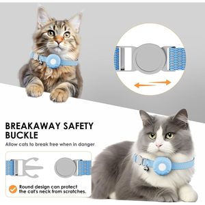 Collar localizador para gatos HONGTOP H de nailon con sistema de liberación rápida y campana, compatible con Apple Find My, para gatos pequeños - Product Image 4