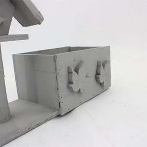 Maceta de madera de estilo <span class=keywords><strong>rural</strong></span> con compartimento de almacenamiento, adecuada para Decoración - Product Image 2