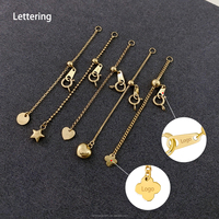 Chaîne d'Extension en Or Massif 14 Carats pour Bijoux avec Fermoir Réglable en Forme de Fleur, pour Bricolage Collier Bracelet