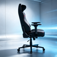 Chaise de jeu ergonomique haut de gamme avec coussin en mousse intégré, inclinable multi-angles, avec oreiller de soutien magnétique