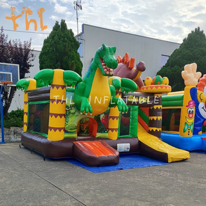 Thương mại ngoài trời khủng long Inflatable Combo bouncy lâu đài với trượt Inflatable nhảy lâu đài nhà bị trả lại Inflatable - Product Image 1