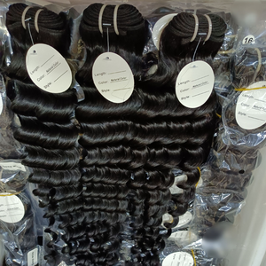 הסיטונאי לא מעובד cuticle burmese שיער גלי עמוק גולמי שיער קמבודיאן גל טבעי צמודות - Product Image 5