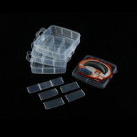 Boîte de rangement empilable à 3 niveaux en PP transparent avec couvercle, organisateur transparent pour salon, pour artisanat et bijoux, conteneur en plastique durable