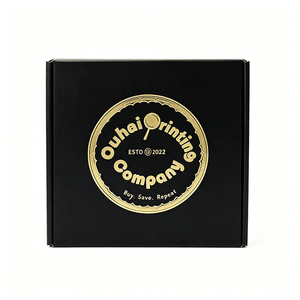 Boîte d'expédition en carton ondulé avec logo en feuille d'or et icônes de réseaux sociaux imprimées, cartons pliables pour l'emballage de marques cosmétiques - Product Image 2