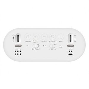 <b>Battery</b> Powered Electronic LED Digital Music Alarm <b>Clock</b> Calendars Modern Minimalist Design for Bedroom Office Living Room Use - Product Image 2