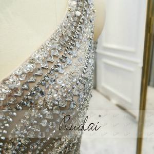 Ruolai LWC8037 abito da sera lungo da sera <span class=keywords><strong>con</strong></span> scollo a V e scollo a V <span class=keywords><strong>con</strong></span> scollo a sirena senza schienale <span class=keywords><strong>con</strong></span> scialle di cristallo - Product Image 6