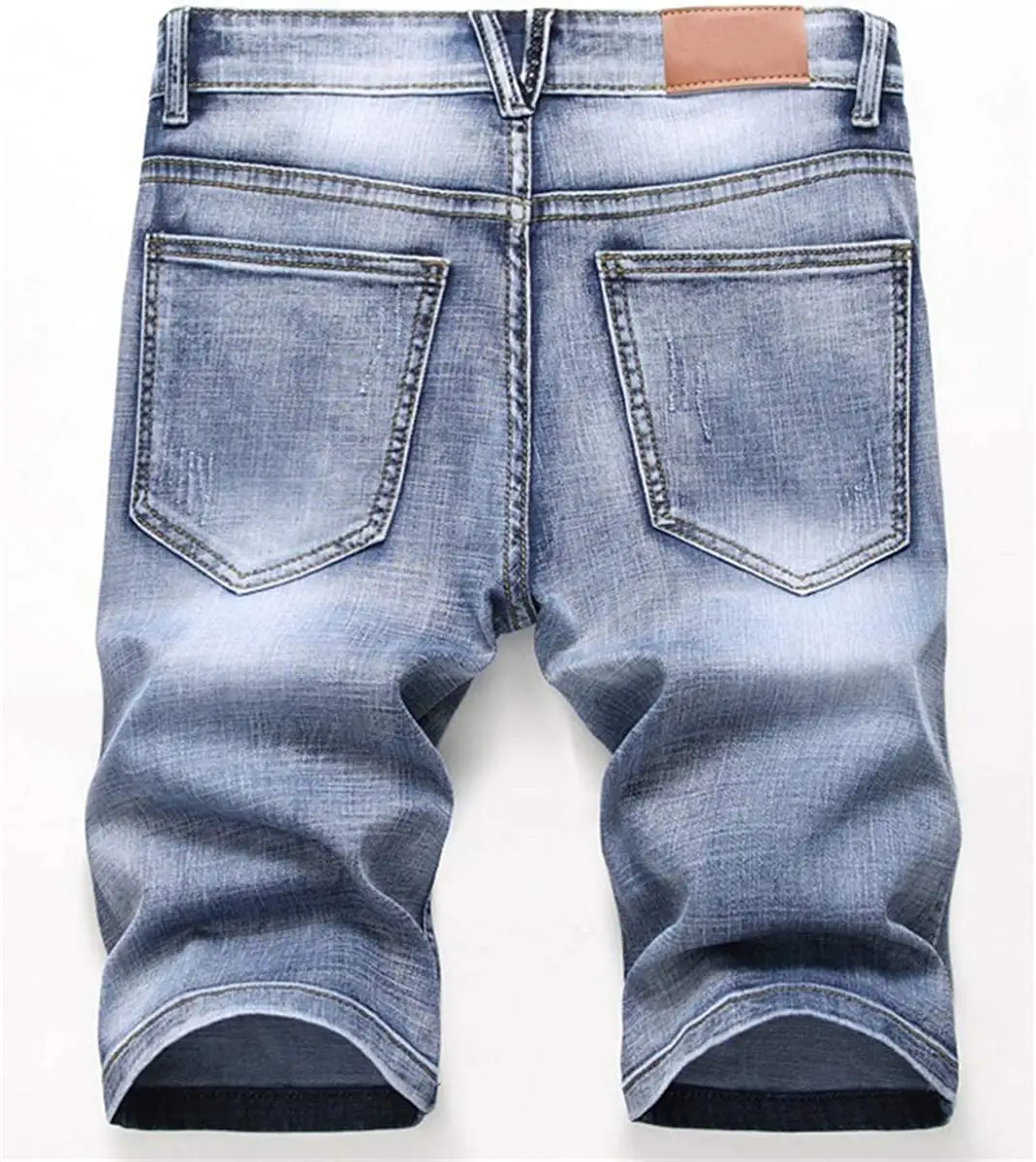 New Arrival Denim Shorts Ripped Personality Retro Trendy Mens Pants Stretch Short Jeans
