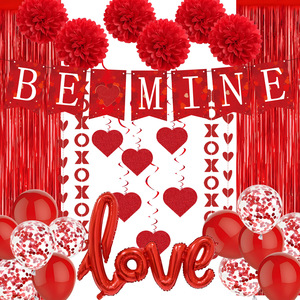 Guirnalda de Flores de Papel en Espiral con Forma de Corazón Rojo para el Día de San Valentín, Decoraciones Grandes Reutilizables para Fiestas, Bodas y Pedidas de Mano - Product Image 4