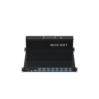 Conmutador KVM LED VGA Todo en Uno de 15.6 Pulgadas y 16 Puertos, Conmutador KVM LED Compacto de Alta Definición de 16 Puertos