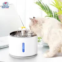 น้ำพุน้ำดื่มสำหรับสัตว์เลี้ยงแมว,น้ำพุน้ำอัตโนมัติพร้อมไฟ LED สาย USB เครื่องกรองน้ำเปลี่ยนได้