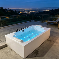 Baignoire Balnéo AFFINARE 1,8 m en Acrylique avec Massage par Jets d'Air, Installation Facile, Design Moderne, 2 Personnes, Intérieur Appartement/Villa