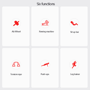 Ejercitador multifuncional <span class=keywords><strong>para</strong></span> abdominales, ayuda <span class=keywords><strong>para</strong></span> sentarse, rueda de abs de núcleo rojo plegable, juego de entrenamiento muscular <span class=keywords><strong>con</strong></span> almohadilla <span class=keywords><strong>para</strong></span> la rodilla - Product Image 6