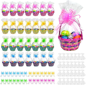Panier <span class=keywords><strong>de</strong></span> rangement en bambou tissé en gros pour Noël et Pâques, petits et grands paniers cadeaux colorés pour les œufs, les <span class=keywords><strong>fruits</strong></span>, les bonbons, les gâteaux - Product Image 1