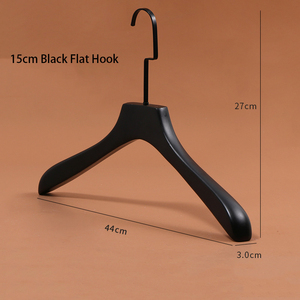 Sang Trọng Matt Màu Đen Bằng Gỗ Đổ Xô Móc Áo Kim Loại Móc Phẳng Tùy Chỉnh Móc Cho Cửa Hàng Quần Áo Và Nhà Tủ Quần Áo - Product Image 5