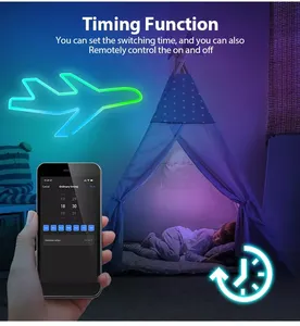 Google Alexa thông minh Wifi điều khiển <span class=keywords><strong>LED</strong></span> <span class=keywords><strong>Neon</strong></span> <span class=keywords><strong>Flex</strong></span> dây dải đèn RGB không thấm nước nóng bán 16.4ft 5m IP67 Silicone 80 ma thuật RGB - Product Image 2