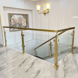 Thép không gỉ Titan Vàng màu vuông lan can bài hai mặt kẹp kính lan can lan can cột lan can có sẵn - Product Image 4