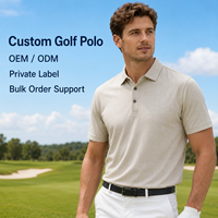 Polo de golf personnalisé en tissu Heather fin à carreaux pour hommes, chemises élastiques pour les tournois de capitaines de club, tissus OEM ODM pour sites événementiels