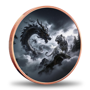 Monete del Drago 1 Oncia Troy 999 Rame Puro, Battaglia Drago e Tigre ad Alta Definizione, Monete in Rame <span class=keywords><strong>Commemorative</strong></span> e Regalo per le Festività - Product Image 1